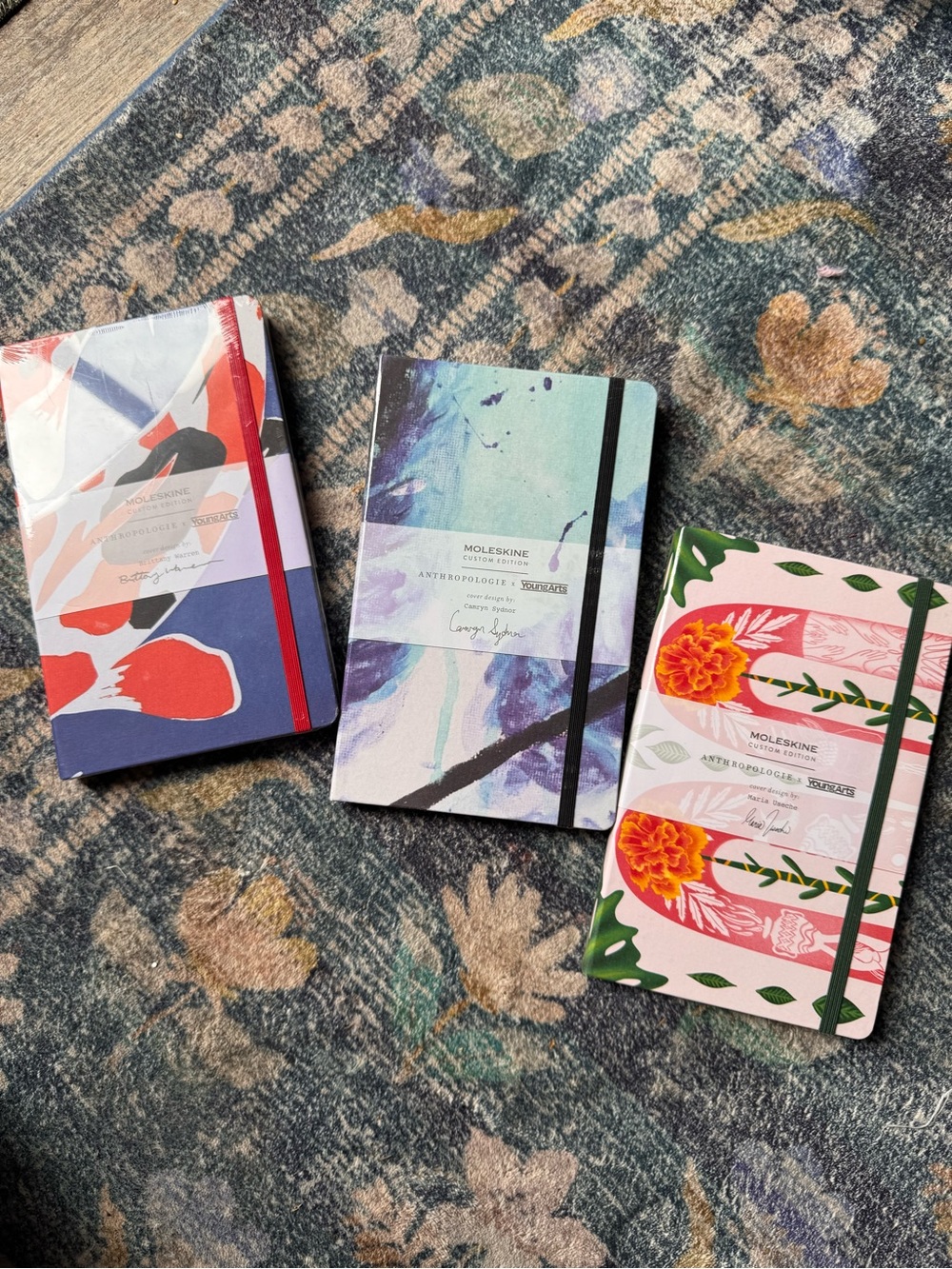 Moleskine x Anthropologie Set of 3 Patterned Special Edition Hardcover Notebooks